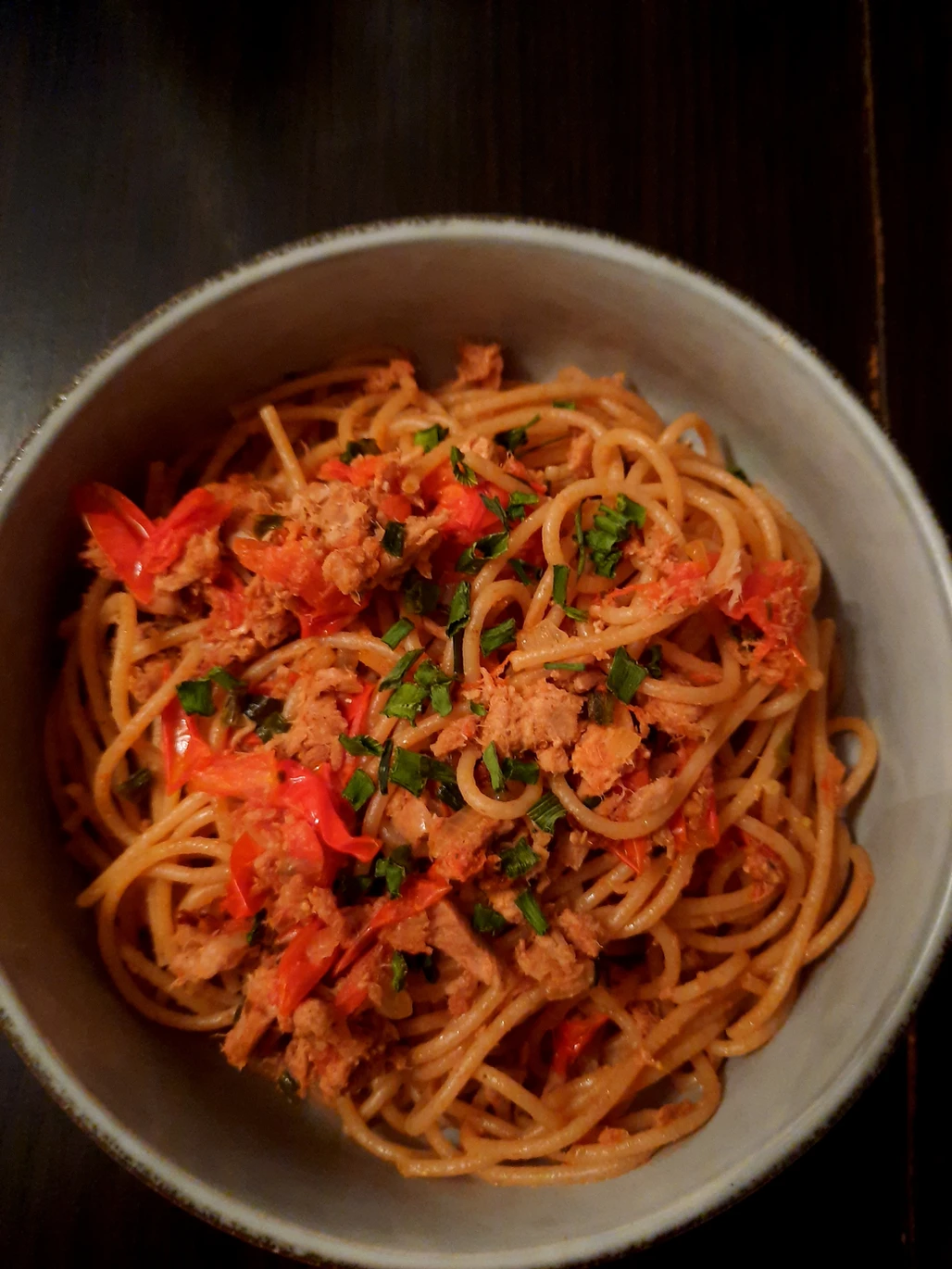 image de recette de linguine au thon et tomates cerises